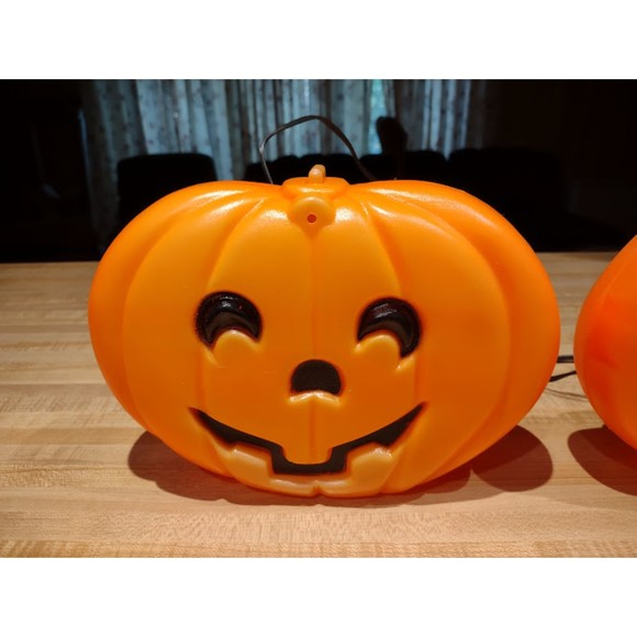 Vintage Lot of 3 Glow Lite Hanging Window Plug In Pumpkin Blow Molds In Boxes - Picture 11 of 13